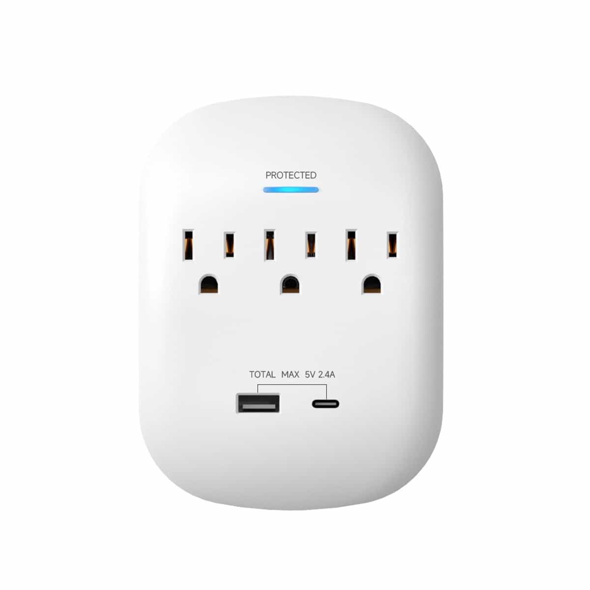 Regleta Ovalada De 3 Tomas Con Puertos USB y Tipo C Energizer