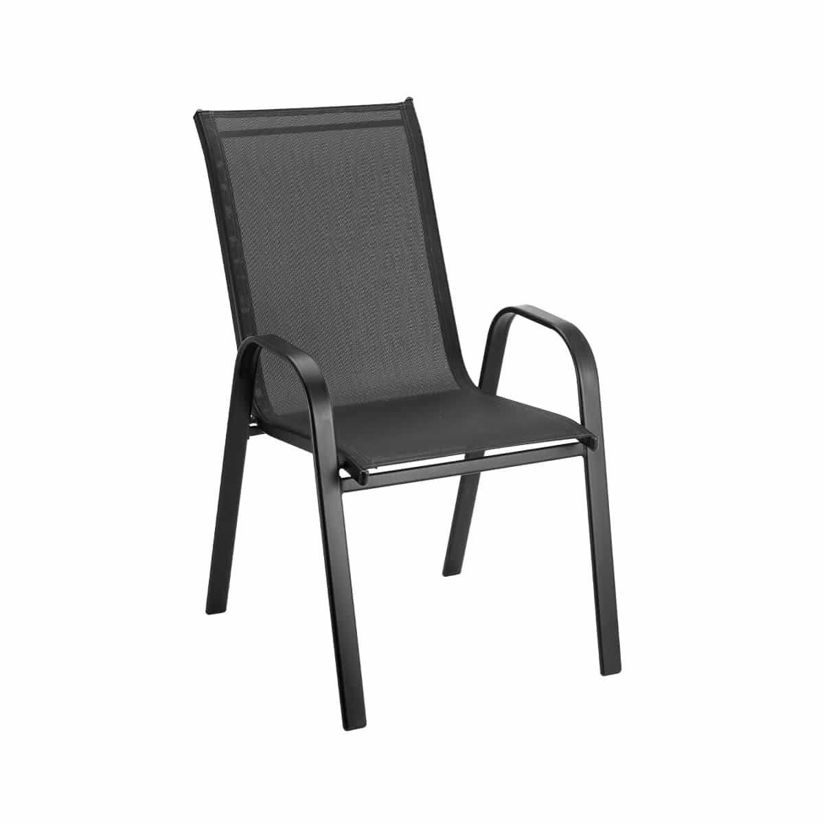 Silla De Jardín Plástica Resistente Color Negro Bika