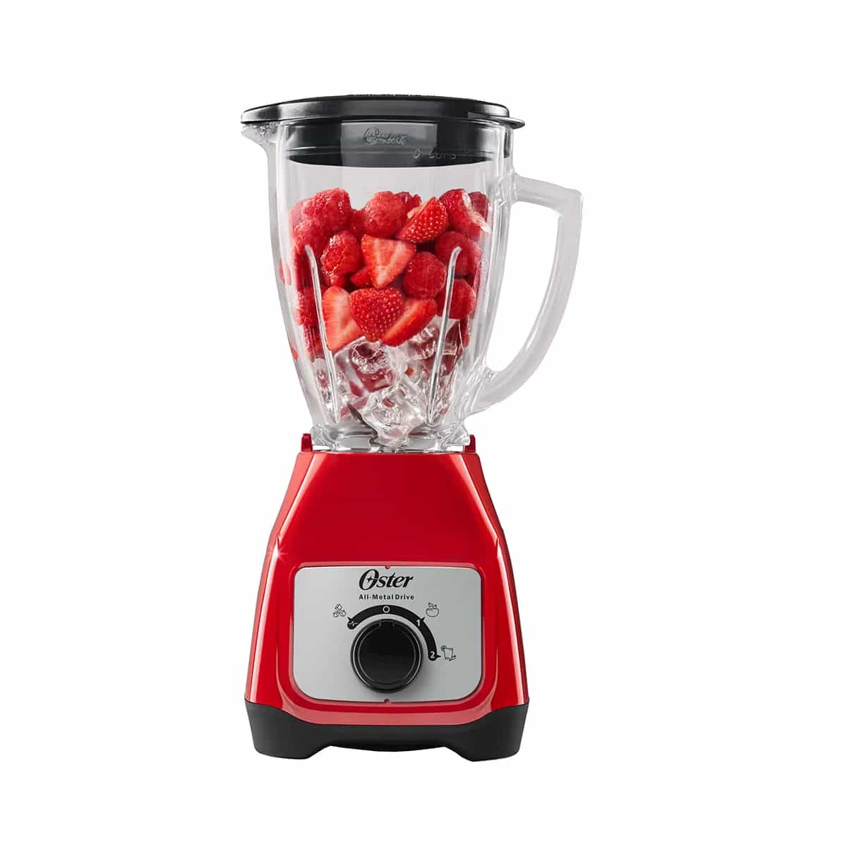 Licuadora De 1.5 Litros 2 Velocidades Vaso De Vidrio Color Rojo Oster