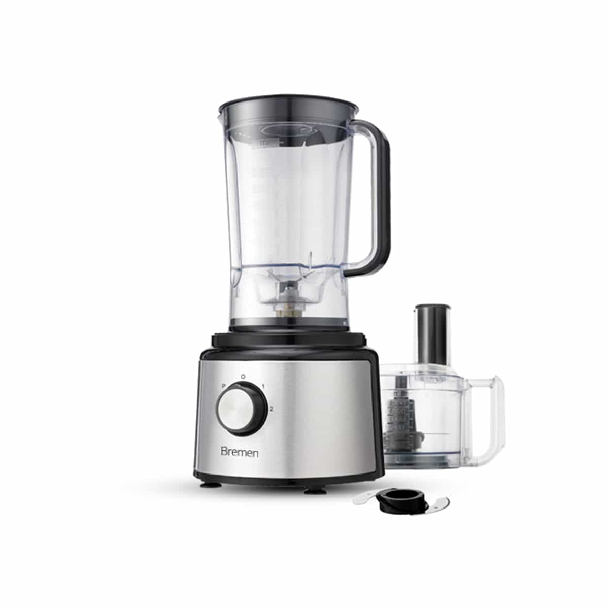 Licuadora De 2 Velocidades Con Procesador Color Plata Bremen