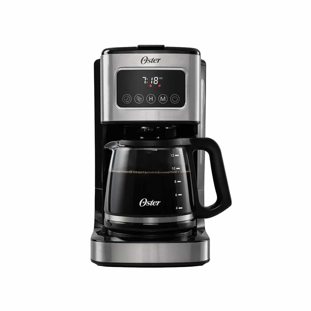 Cafetera 12 Tazas Con Panel Tactil Color Plata Oster
