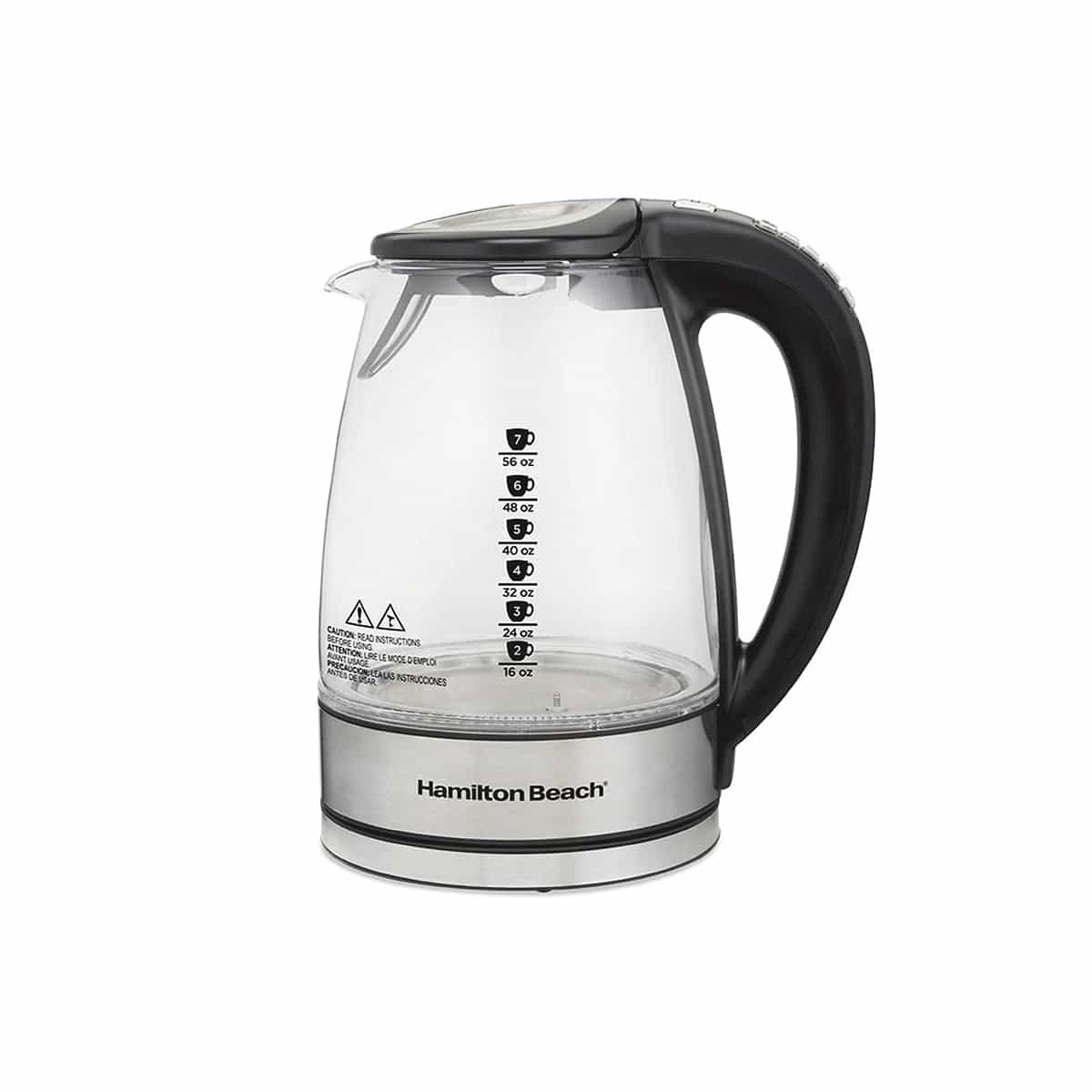 Tetera Vidrio Con Control de Temperatura 1.7 Litros Hamilton Beach